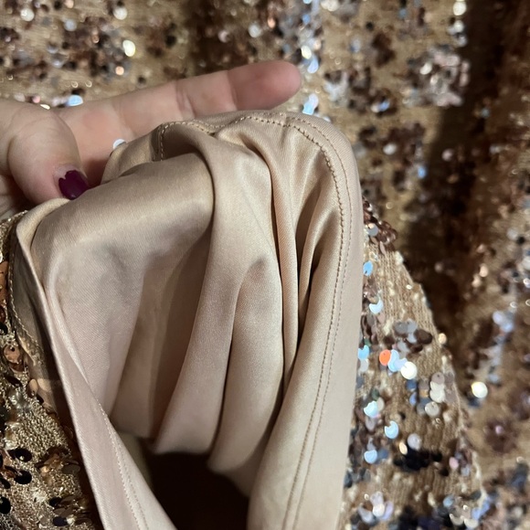 Eloquii NWT Sequin Blush Long Sleeve Dress - Picture 8 of 11